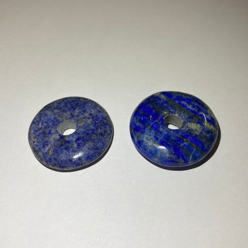 Lapis Lazuli donut-shaped polished set of 2, natural AA quality