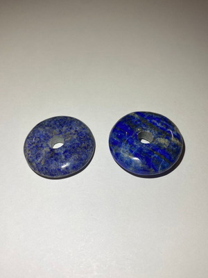 Lapis Lazuli donut-shaped polished set of 2, natural AA quality