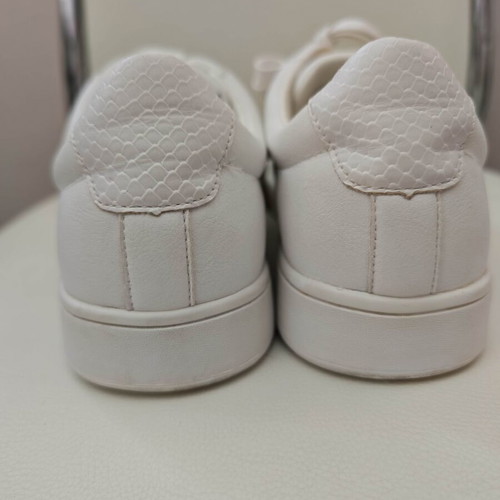 Siksilk leather shoes, white, size 43