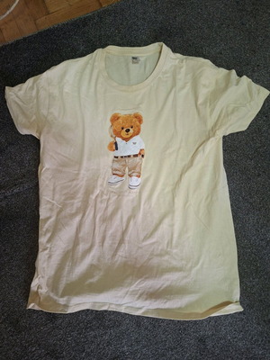 Men's short-sleeve t-shirt with teddy bear like new, size M, beige