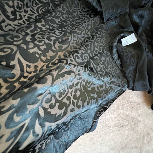 Black natural silk scarf new 160x35 cm