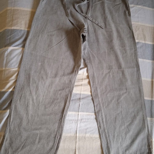 Vintage Gray Cotton Pants Egg with Elastic Waist and Drawstring like new