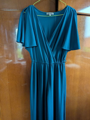 Jumpsuit petrol color size S like new with sleeve openings