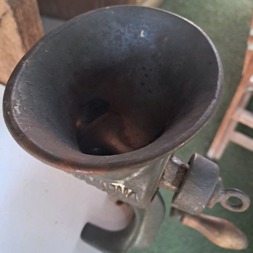 Meat grinder used, very old, HUSDVARNA, iron