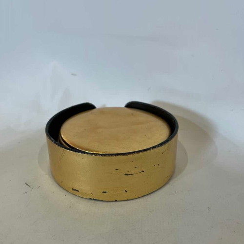 Set of 7 gold coasters with base, Inart 4x11.5