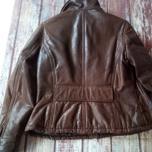 Women's leather jacket Bata used, brown, size 44