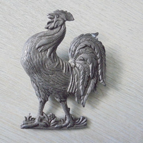 Metal Rooster Brooch used, vintage style