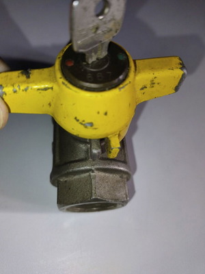 Gas ball valve with lock used, functional