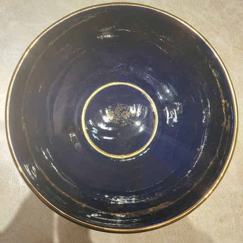 Limoges bowl like new, deep blue with gold details