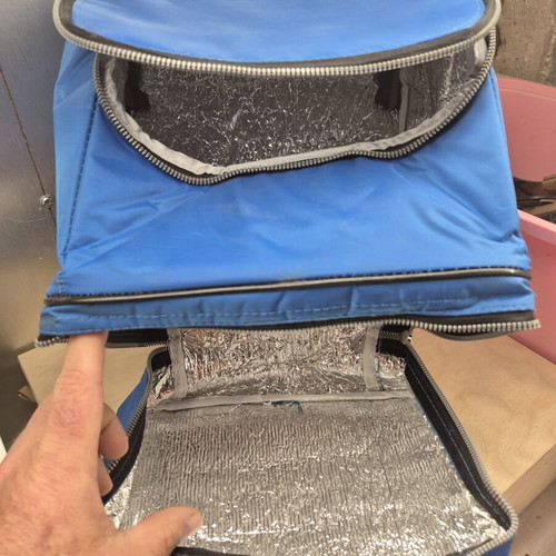 Insulated Cooler Bag 2-Compartment Blue like new, portable 35x25x15 cm