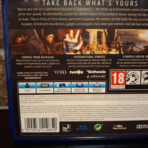 Dishonored 2 PS4 μεταχειρισμένο, περιπέτεια