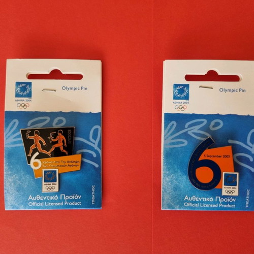 Athens 2004 Olympic pins new, set of 2 pieces