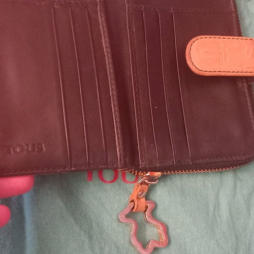 Tous leather wallet used, beige