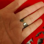 Silver ring new, hammered handmade disc-shaped