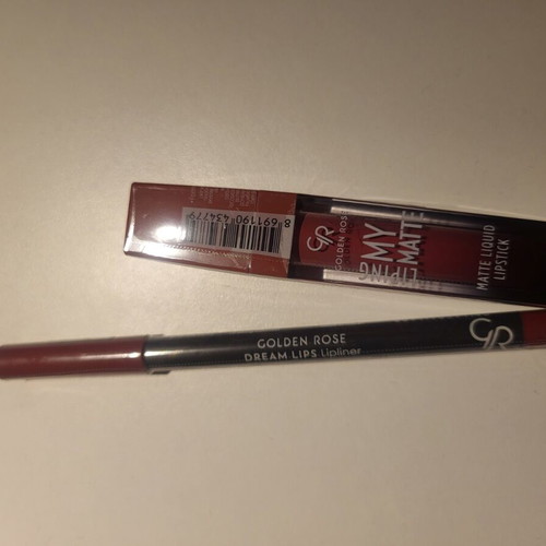 Golden Rose Liping My Matte 09 lipstick and Dream Lips lipliner new