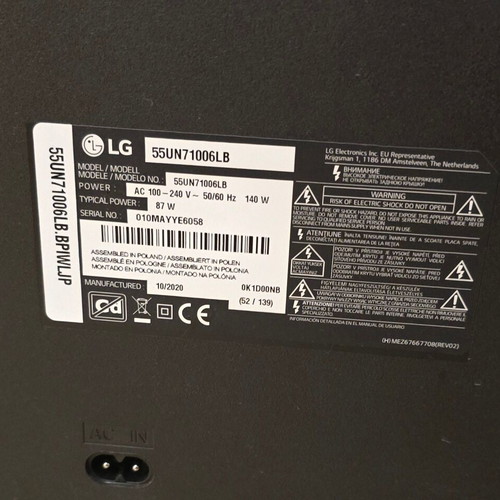 LG 55 Inch Smart 4K LED TV 2020 Like New