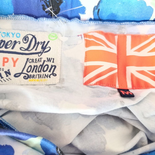 Strapless Mini Dress Superdry like new, white and blue