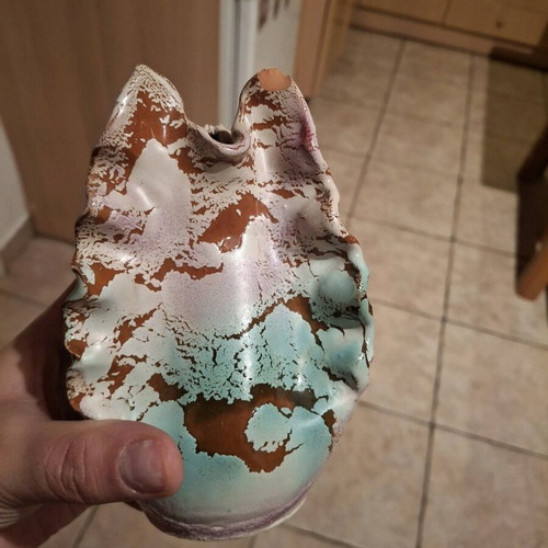 Antique decorative redware pottery 1970 used with damages