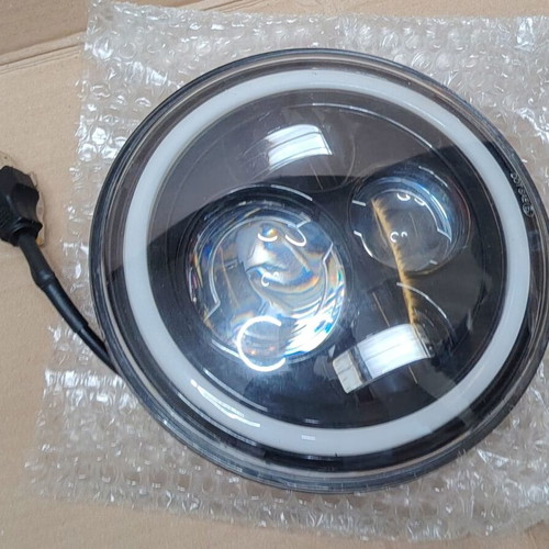 7-inch RGB LED headlights for Jeep Wrangler JK LJ Lada Niva Golf 2 Cherokee, used, 3 pcs with defects