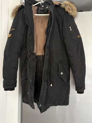 Palablu unisex jacket with removable fur and hood, black