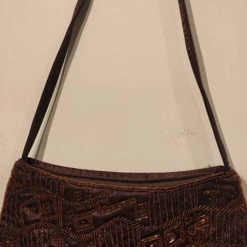 Evening bags like new, red and brown satin with beads