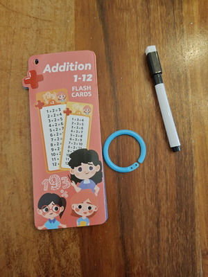 Addition learning cards 1-12 new with marker