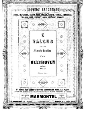 6 Valses sheet music by Beethoven