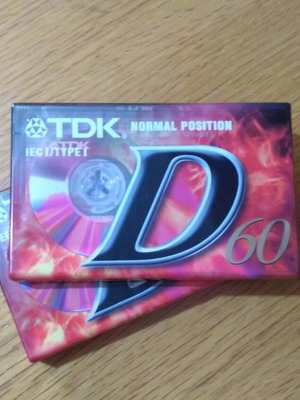 Κασσέτες εγγραφής TDK D 60, πακέτο 2, κλειστές και σφραγισμένες
