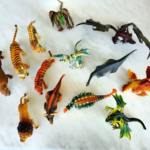 Dragon and wild animal figures like new
