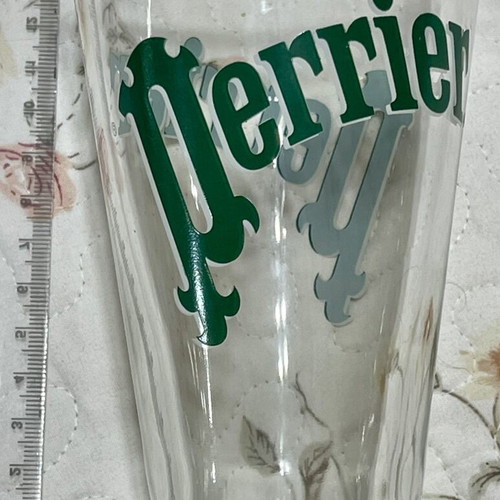 Perrier Retro Collectible Large Water Glass like new, 1980s-90s