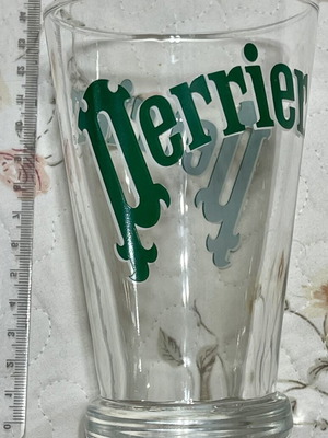 Perrier Retro Collectible Large Water Glass like new, 1980s-90s