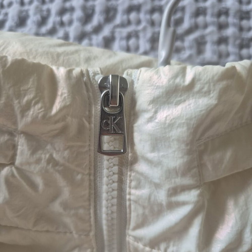 Calvin Klein windbreaker jacket like new, white, with hood