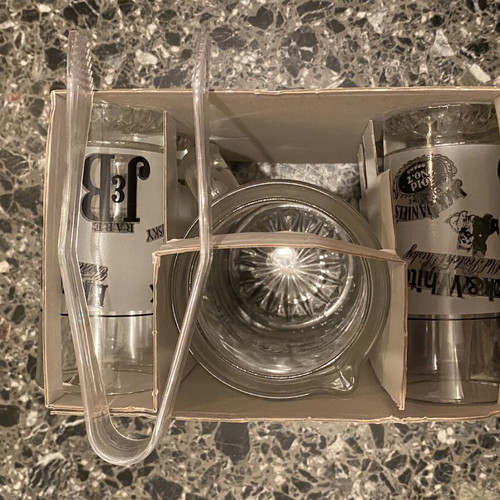 Vintage Borgonovo Drink Set 7 Pcs sealed with Whisky Logos