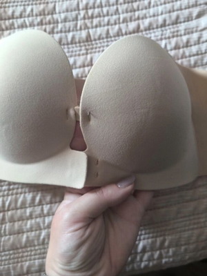 Strapless Push Up Bra Beige with Front Closure and Removable Straps New