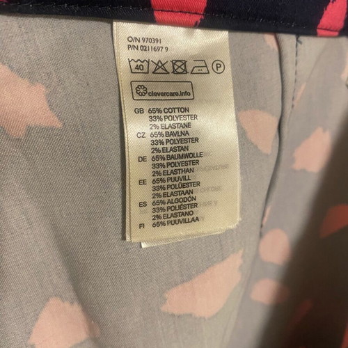 H&M classic pants M 38 10 blue with fuchsia patterns new