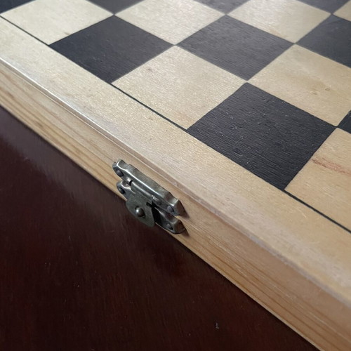 Wooden 2-in-1 Chess and Backgammon Set, Foldable, Vintage