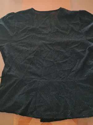 Next women's black wrap top new with belt and rhinestones, size UK 18