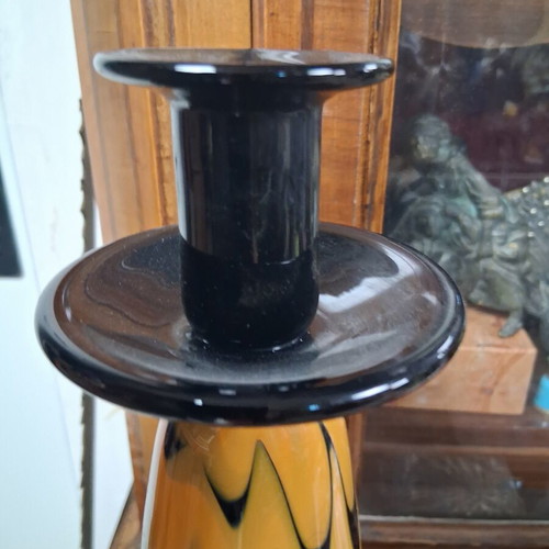 Morava Crystal Candlestick Mouth Blown Murano Like New