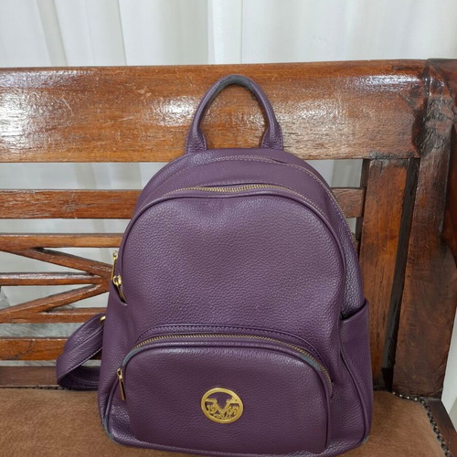 Versace19v69 purple backpack used, medium to large size, 3 front pockets