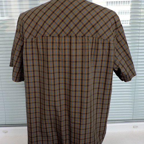 Jack Wolfskin Mens Brown Checked Organic Cotton Shirt XXL like new