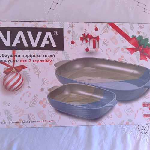 NAVA Stoneware set of 2 rectangular oven dishes