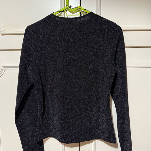 H&M Long Sleeve Jersey Top Black New, Size M