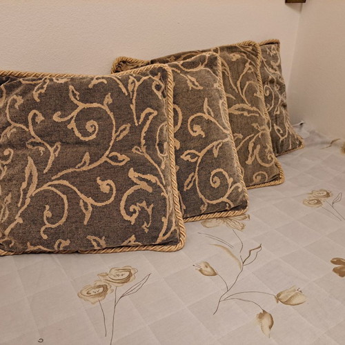 Lounge cushions new, pack of 6, 45×45 cm, satin embossed