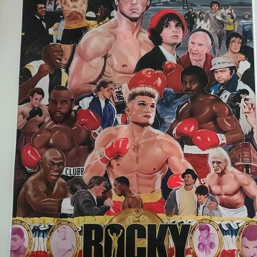 Rocky silk screen printing like new, collectible movie art