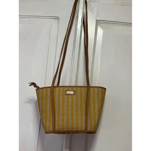 Balzac Paris shoulder bag new, yellow and beige stripes, raffia