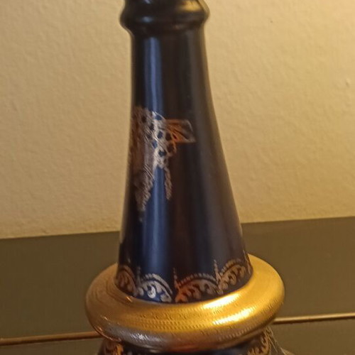 Limoges candle holders used, cobalt blue porcelain with gold details
