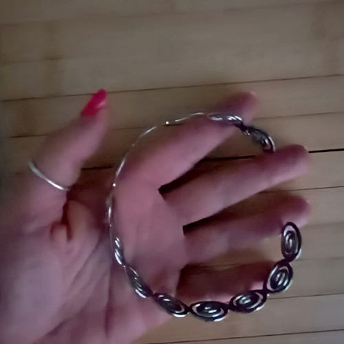 Ancient Greek Arm Bracelet with Spirals like new, silver
