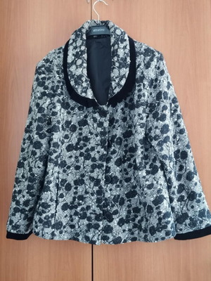 Handmade coat with velvet details, size XL