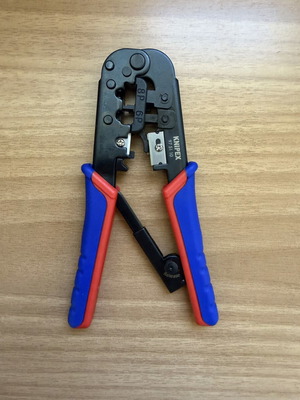 Knipex Network Connector Crimping Tool with Stripper and Ratchet Mechanism