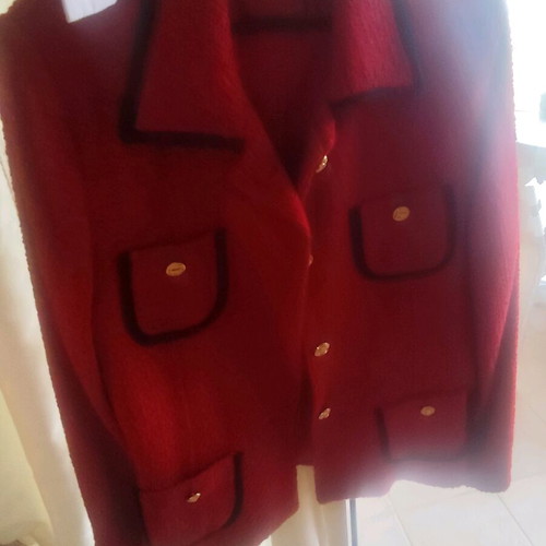 Palazzo tweed jacket size 3 like new, red
